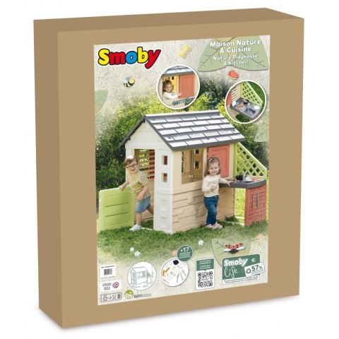 Smoby Domek Nature z kuchnią + 17 akcesoriów Smoby Smoby Domek Nature z kuchnią + 17 akcesoriów Smoby