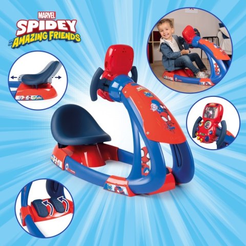 Smoby Symulator jazdy Spidey ze światłem i dźwiękiem Smoby Smoby Symulator jazdy Spidey ze światłem i dźwiękiem Smoby