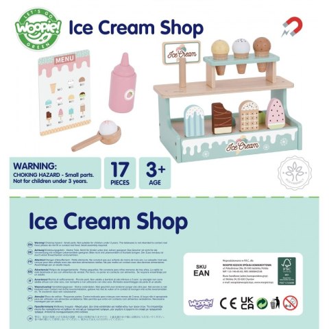 WOOPIE GREEN Drewniana Lodziarnia Sklepik Zestaw z Lodami Stragan 16 EL Woopie Let's Go Green WOOPIE GREEN Drewniana Lodziarnia Sklepik Zestaw z Lodami Stragan 16 EL Woopie Let's Go Green