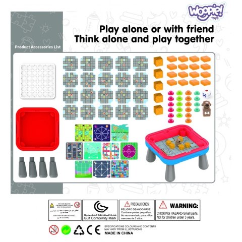 WOOPIE Stolik Gier Planszowych Logicznych 65 el. Zestaw 10w1 Woopie