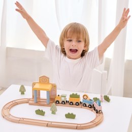 PolarB Drewniany Zestaw Kolejowy 30 el. Viga Toys