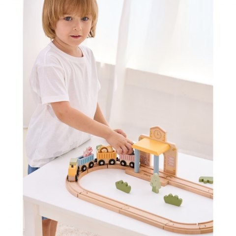 PolarB Drewniany Zestaw Kolejowy 30 el. Viga Toys PolarB Drewniany Zestaw Kolejowy 30 el. Viga Toys