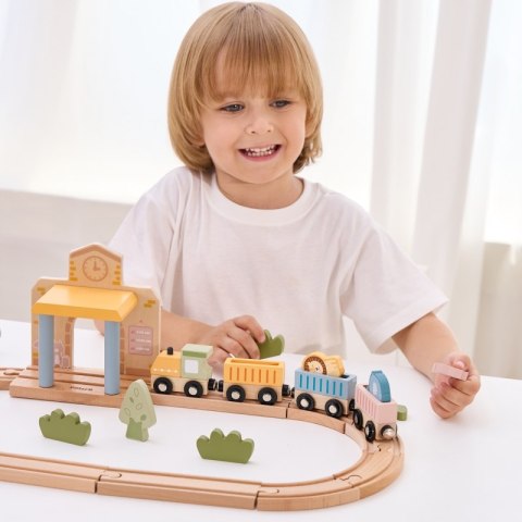 PolarB Drewniany Zestaw Kolejowy 30 el. Viga Toys PolarB Drewniany Zestaw Kolejowy 30 el. Viga Toys