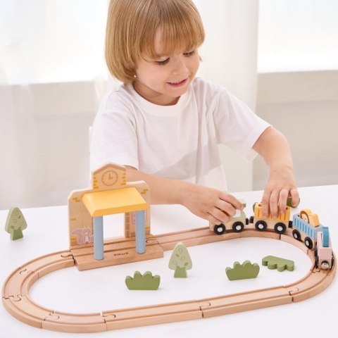 PolarB Drewniany Zestaw Kolejowy 30 el. Viga Toys PolarB Drewniany Zestaw Kolejowy 30 el. Viga Toys