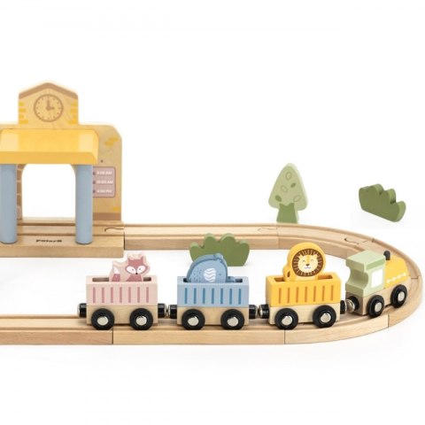 PolarB Drewniany Zestaw Kolejowy 30 el. Viga Toys PolarB Drewniany Zestaw Kolejowy 30 el. Viga Toys