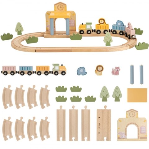 PolarB Drewniany Zestaw Kolejowy 30 el. Viga Toys PolarB Drewniany Zestaw Kolejowy 30 el. Viga Toys