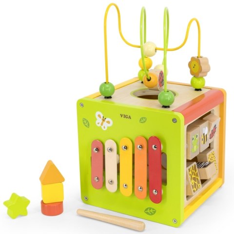 VIGA Drewniana Kostka Edukacyjna 5w1 Viga Toys VIGA Drewniana Kostka Edukacyjna 5w1 Viga Toys