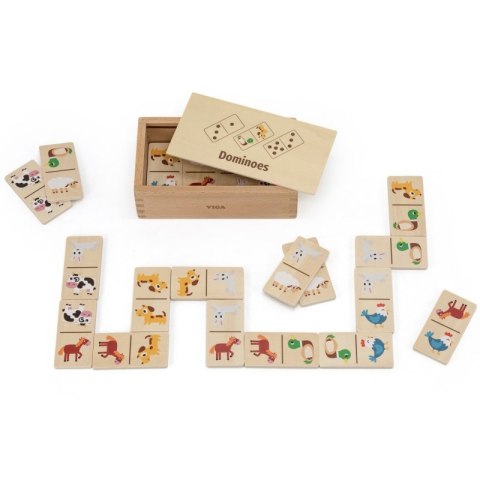 VIGA Drewniane Domino 2w1 Zwierzęta i Liczby Viga Toys VIGA Drewniane Domino 2w1 Zwierzęta i Liczby Viga Toys