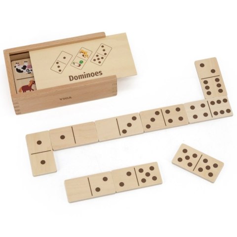 VIGA Drewniane Domino 2w1 Zwierzęta i Liczby Viga Toys VIGA Drewniane Domino 2w1 Zwierzęta i Liczby Viga Toys