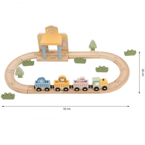 PolarB Drewniany Zestaw Kolejowy 30 el. Viga Toys PolarB Drewniany Zestaw Kolejowy 30 el. Viga Toys