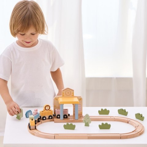 PolarB Drewniany Zestaw Kolejowy 30 el. Viga Toys PolarB Drewniany Zestaw Kolejowy 30 el. Viga Toys