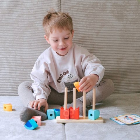 TOOKY TOY Krab Układanka Drewniana Stosy Klocki Bloki Pastelowy Tooky Toy