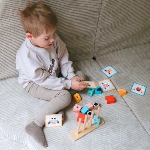 TOOKY TOY Krab Układanka Drewniana Stosy Klocki Bloki Pastelowy Tooky Toy