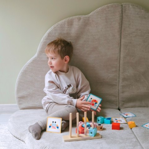 TOOKY TOY Krab Układanka Drewniana Stosy Klocki Bloki Pastelowy Tooky Toy