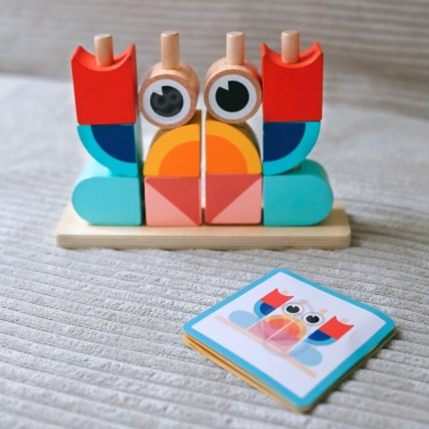 TOOKY TOY Krab Układanka Drewniana Stosy Klocki Bloki Pastelowy Tooky Toy