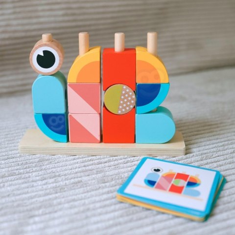 TOOKY TOY Krab Układanka Drewniana Stosy Klocki Bloki Pastelowy Tooky Toy