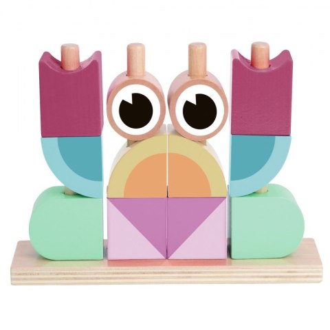 TOOKY TOY Krab Układanka Drewniana Stosy Klocki Bloki Pastelowy Tooky Toy