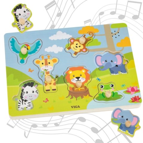 VIGA Puzzle Dźwiękowe Dopasuj Zwierzęta Egzotyczne Viga Toys VIGA Puzzle Dźwiękowe Dopasuj Zwierzęta Egzotyczne Viga Toys