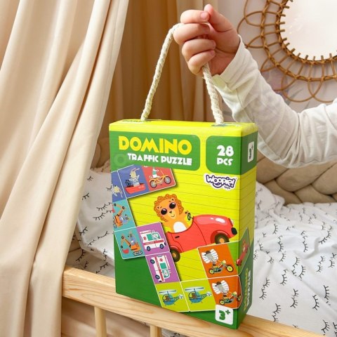 WOOPIE Gra Edukacyjna Transport Zwierzęta Puzzle Domino Montessori Woopie