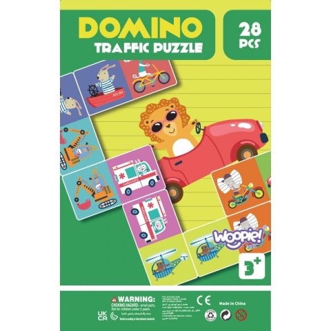 WOOPIE Gra Edukacyjna Transport Zwierzęta Puzzle Domino Montessori Woopie
