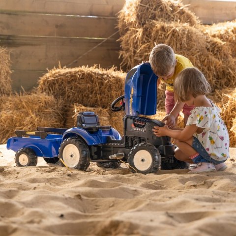 FALK Traktor na Pedały New Holland Duży z Przyczepką + Otwierana Maska od 2 lat FALK FALK Traktor na Pedały New Holland Duży z Przyczepką + Otwierana Maska od 2 lat FALK