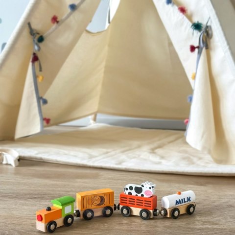 Viga Zestaw akcesoriów do kolejki - pociąg rolniczy Viga Toys Viga Zestaw akcesoriów do kolejki - pociąg rolniczy Viga Toys