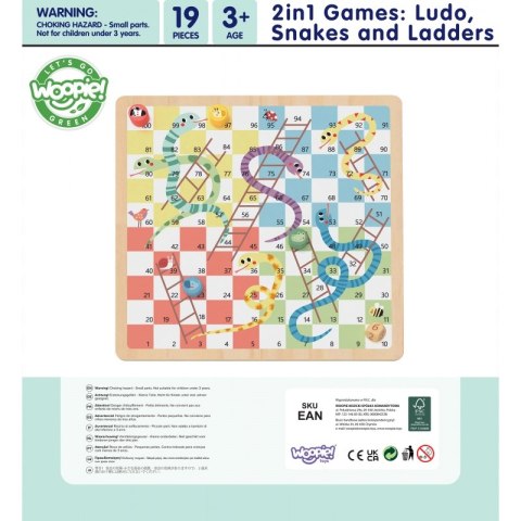 WOOPIE GREEN Gry Planszowe Logiczne 2w1 Ludo Chińczyk + Uwolnij Zwierzątka Woopie Let's Go Green WOOPIE GREEN Gry Planszowe Logiczne 2w1 Ludo Chińczyk + Uwolnij Zwierzątka Woopie Let's Go Green
