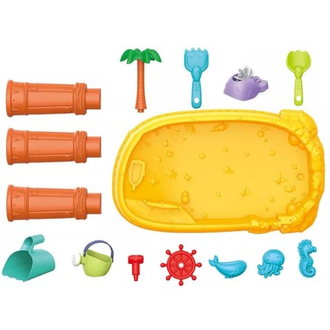 WOOPIE Stolik Wodny 2w1 Piaskownica Statek Piracki 8 akc. Woopie