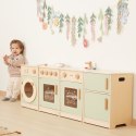 VIGA PolarB Drewniany Zestaw Kuchenny XL Pralka Kuchenka Zmywarka - Zielony Viga Toys