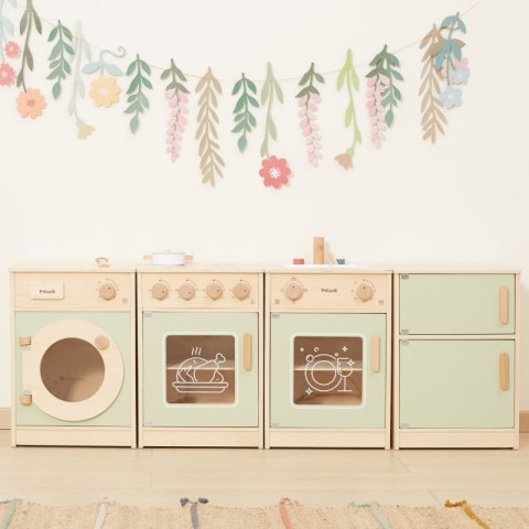 VIGA PolarB Drewniany Zestaw Kuchenny XL Pralka Kuchenka Zmywarka - Zielony Viga Toys