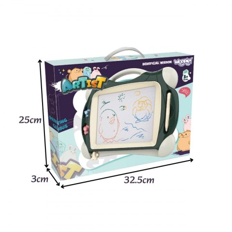 Znikopis Tablica Magnetyczna Kolorowa + 2 Stempelki Zielony Inna marka