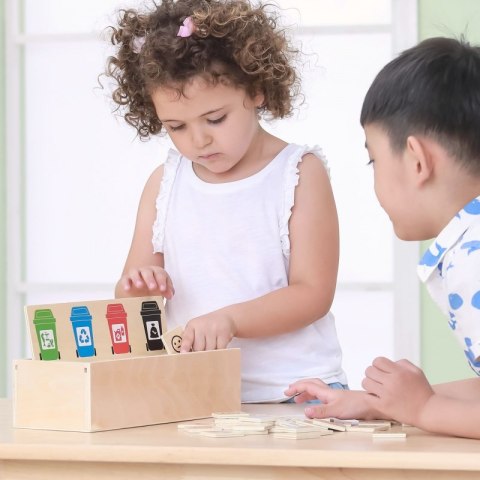 VIGA Układanka Gra edukacyjna drewniana do nauki sortowania śmieci Viga Toys