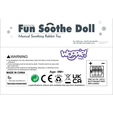 WOOPIE BABY Interaktywny Pluszak Przytulanka dla Niemowląt Światło Dźwięk Króliczek Usypiacz Różowy Woopie