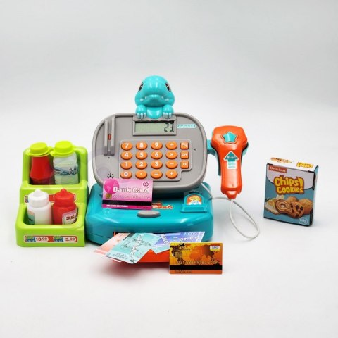 WOOPIE Kasa Sklepowa z Półką DINO Niebieski Woopie