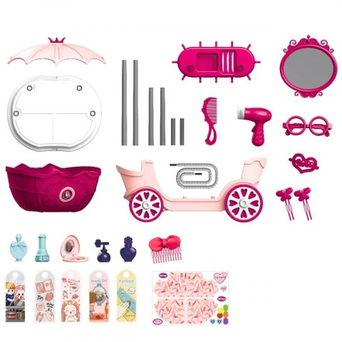 WOOPIE Salon Piękności Urody Toaletka na Kółkach Wózek Wlizka 31 akc. 4w1 Woopie