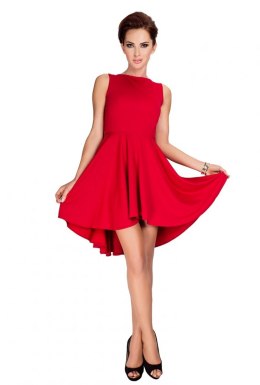 33-2 Lacosta - Ekskluzywna sukienka z dłuższym tyłem - Czerwony