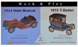 Model plastikowy - Samochody Work & Play - 1915 Ford T-Sedan / 1914 Stutz Bearcat - Glencoe Models Glencoe Models