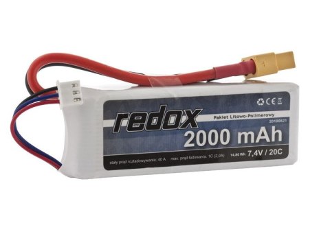 Pakiet Redox 2000 mAh 7,4V 20C LiPo Redox