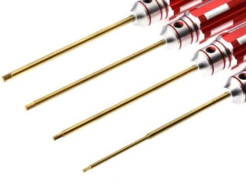 Zestaw Czterech Hexów, Narzędzi Imbusowych PRO TYTAN Metal King Red Zestaw Czterech Hexów, Narzędzi Imbusowych PRO TYTAN Metal King Red