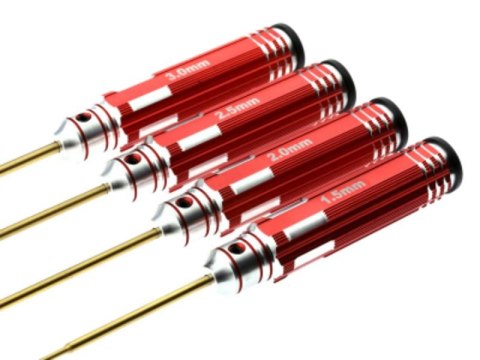 Zestaw Czterech Hexów, Narzędzi Imbusowych PRO TYTAN Metal King Red Zestaw Czterech Hexów, Narzędzi Imbusowych PRO TYTAN Metal King Red