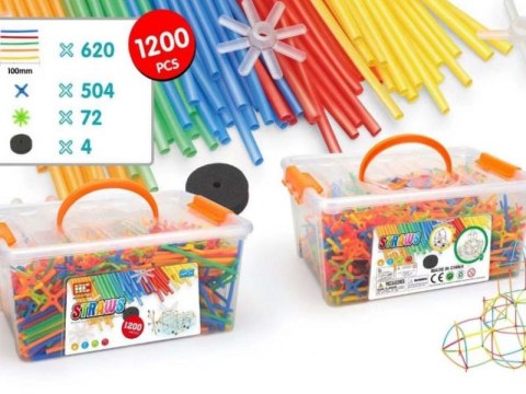 Słomki Konstrukcyjne, Klocki, Patyczki ok. 1200 Sztuk Kuferek Słomki Konstrukcyjne, Klocki, Patyczki ok. 1200 Sztuk Kuferek