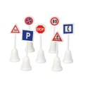 MOCHTOYS Parking 3 Poziomy Garaż Samochodzik Znaki Drogowe Mochtoys