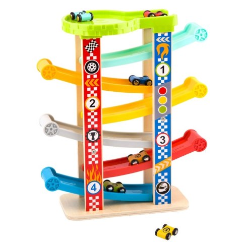 TOOKY TOY Kolorowa Zjeżdżalnia Tor Dla Samochodów Tooky Toy TOOKY TOY Kolorowa Zjeżdżalnia Tor Dla Samochodów Tooky Toy