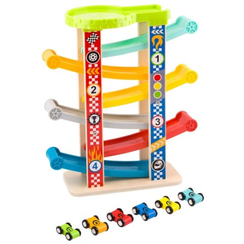 TOOKY TOY Kolorowa Zjeżdżalnia Tor Dla Samochodów Tooky Toy TOOKY TOY Kolorowa Zjeżdżalnia Tor Dla Samochodów Tooky Toy