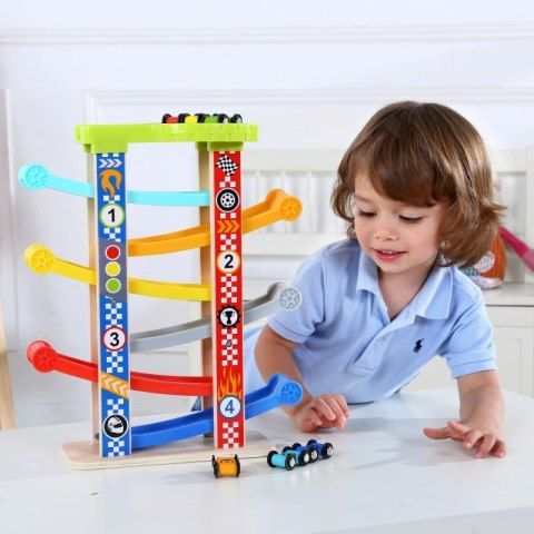 TOOKY TOY Kolorowa Zjeżdżalnia Tor Dla Samochodów Tooky Toy TOOKY TOY Kolorowa Zjeżdżalnia Tor Dla Samochodów Tooky Toy