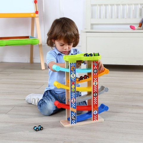 TOOKY TOY Kolorowa Zjeżdżalnia Tor Dla Samochodów Tooky Toy TOOKY TOY Kolorowa Zjeżdżalnia Tor Dla Samochodów Tooky Toy