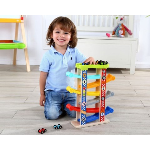 TOOKY TOY Kolorowa Zjeżdżalnia Tor Dla Samochodów Tooky Toy TOOKY TOY Kolorowa Zjeżdżalnia Tor Dla Samochodów Tooky Toy