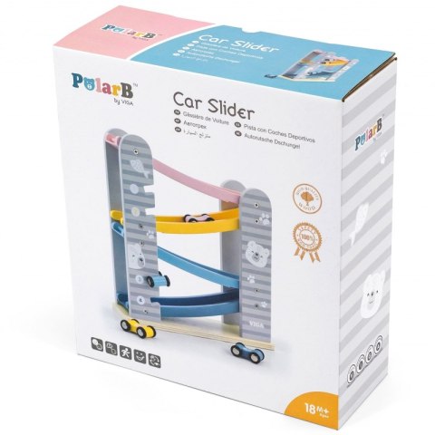 VIGA Kolorowa Drewniana Zjeżdżalnia Dla Samochodzików PolarB Viga Toys VIGA Kolorowa Drewniana Zjeżdżalnia Dla Samochodzików PolarB Viga Toys