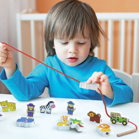 Viga Drewniana przeplatanka Klocki Farma do nawlekania Viga Toys Viga Drewniana przeplatanka Klocki Farma do nawlekania Viga Toys