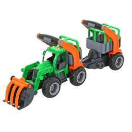 Wader QT TRAKTOR z przyczepą i łyżką Gumowe Koła Wader Quality Toys